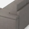 Divano 148x85cm design a due posti con bracciolo squadrato e con pouf grigio DI4