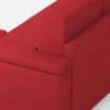 Divano 168x85cm design a due posti con bracciolo squadrato e pouf stoffa idrorepellente rosso DI5