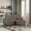 Divano 148x85cm design a due posti con bracciolo squadrato e con pouf talpa DI4