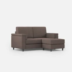 Divano 148x85cm design a due posti con bracciolo squadrato e con pouf talpa DI4