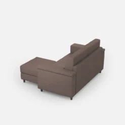 Divano 148x85cm design a due posti con bracciolo squadrato e con pouf talpa DI4