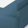 Divano 148x85cm design a due posti con bracciolo squadrato idrorepellente e pouf blu avio DI15