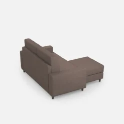 Divano 148x85cm design a due posti con bracciolo squadrato idrorepellente e pouf talpa DI15