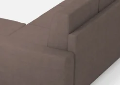 Divano 148x85cm design a due posti con bracciolo squadrato idrorepellente e pouf talpa DI15