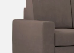 Divano 148x85cm design a due posti con bracciolo squadrato idrorepellente e pouf talpa DI15