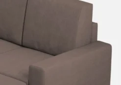 Divano 148x85cm design a due posti con bracciolo squadrato idrorepellente e pouf talpa DI15