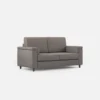 Divano 168x85cm design a due posti con bracciolo squadrato stoffa idrorepellente grigio DI2