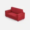 Divano 168x85cm design a due posti con bracciolo squadrato stoffa idrorepellente rosso DI2