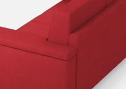 Divano 168x85cm design a due posti con bracciolo squadrato stoffa idrorepellente rosso DI2