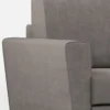Divano 172x85cm design a due posti con piedini in legno e stoffa idrorepellente grigio DI35