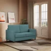 Divano 158x85cm design a due posti con tessuto idrorepellente blu petrolio DI24
