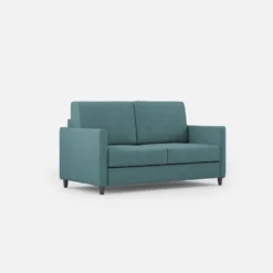 Divano 158x85cm design a due posti con tessuto idrorepellente blu petrolio DI24