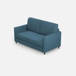 Divano 158x85cm design a due posti con tessuto idrorepellente blu avio DI24