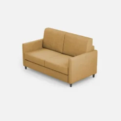 Divano 158x85cm design a due posti con tessuto idrorepellente ocra DI24