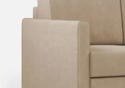 Divano 158x85cm design a due posti con tessuto idrorepellente beige DI24