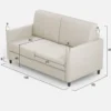 Divano 158x85cm design a due posti con tessuto idrorepellente bianco latte DI24