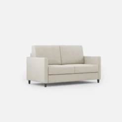 Divano 158x85cm design a due posti con tessuto idrorepellente bianco latte DI24