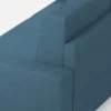 Divano 168x85cm design a due posti con bracciolo geometrico con stoffa idrorepellente blu avio DI13