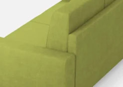 Divano 168x85cm design a due posti con bracciolo geometrico con stoffa idrorepellente verde DI13