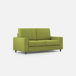 Divano 168x85cm design a due posti con bracciolo geometrico con stoffa idrorepellente verde DI13