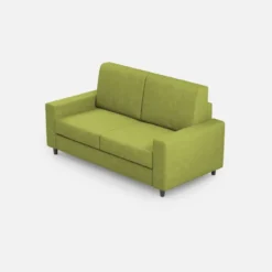 Divano 168x85cm design a due posti con bracciolo geometrico con stoffa idrorepellente verde DI13