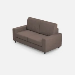 Divano 168x85cm design a due posti con bracciolo geometrico con stoffa idrorepellente talpa DI13