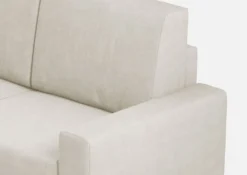 Divano 168x85cm design a due posti con bracciolo geometrico con stoffa idrorepellente bianco latte DI13