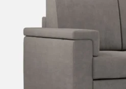 Divano 148x85cm design a due posti con bracciolo squadrato grigio DI1