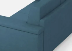 Divano 148x85cm design a due posti con bracciolo squadrato blu avio DI1