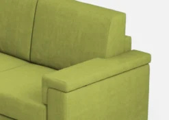 Divano 148x85cm design a due posti con bracciolo squadrato verde DI1