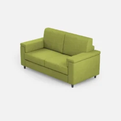 Divano 148x85cm design a due posti con bracciolo squadrato verde DI1