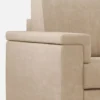 Divano 148x85cm design a due posti con bracciolo squadrato beige DI1