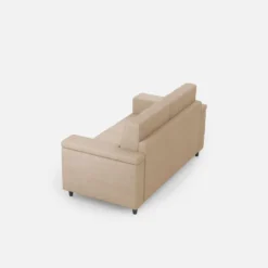 Divano 148x85cm design a due posti con bracciolo squadrato beige DI1