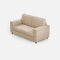 Divano 148x85cm design a due posti con bracciolo squadrato beige DI1