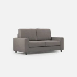 Divano 148x85cm design a due posti con bracciolo squadrato idrorepellente grigio DI12