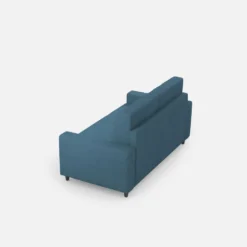 Divano 148x85cm design a due posti con bracciolo squadrato idrorepellente blu avio DI12