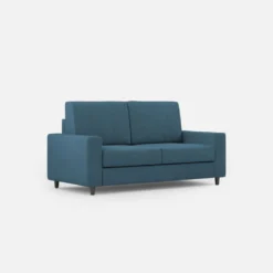 Divano 148x85cm design a due posti con bracciolo squadrato idrorepellente blu avio DI12