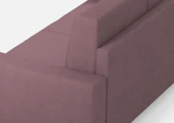 Divano 148x85cm design a due posti con bracciolo squadrato idrorepellente prugna DI12