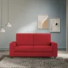 Divano 148x85cm design a due posti con bracciolo squadrato idrorepellente rosso DI12