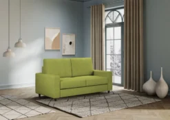 Divano 148x85cm design a due posti con bracciolo squadrato idrorepellente verde DI12