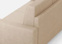 Divano 148x85cm design a due posti con bracciolo squadrato idrorepellente beige DI12