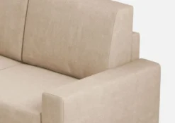 Divano 148x85cm design a due posti con bracciolo squadrato idrorepellente beige DI12