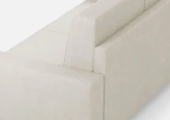 Divano 148x85cm design a due posti con bracciolo squadrato idrorepellente bianco latte DI12