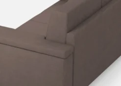Divano 168x85cm design a due posti con bracciolo squadrato stoffa idrorepellente talpa DI2