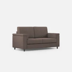 Divano 168x85cm design a due posti con bracciolo squadrato stoffa idrorepellente talpa DI2