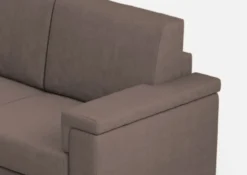 Divano 168x85cm design a due posti con bracciolo squadrato stoffa idrorepellente talpa DI2
