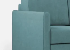 Divano 138x85cm design a due posti da salotto idrorepellente blu petrolio DI23