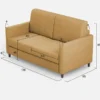 Divano 138x85cm design a due posti da salotto idrorepellente ocra DI23
