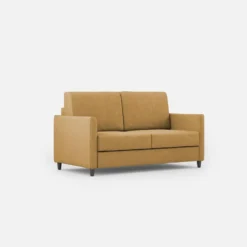 Divano 138x85cm design a due posti da salotto idrorepellente ocra DI23