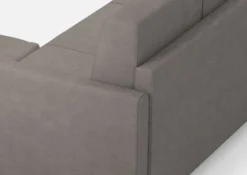 Divano 158x85cm design a due posti per salotto con pouf versatile grigio DI27